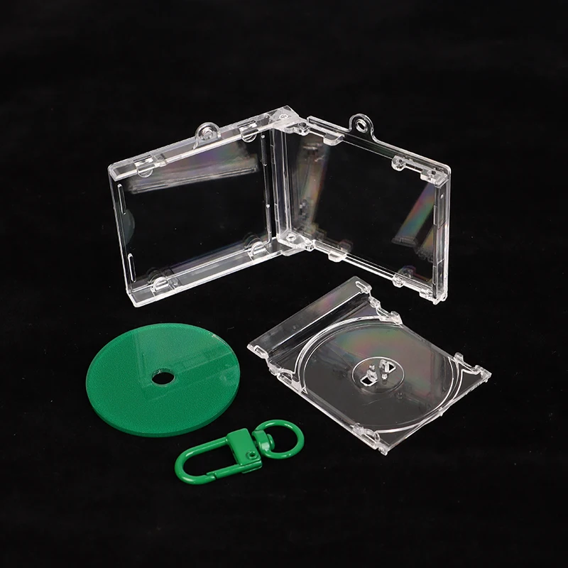 Peripheres Gedenk-Blanko-Album Schlüsselanhänger Mini-CD-Hülle Schlüsselanhänger in Form eines CD-Players DIY Rucksack-Anhänger – Detail 21
