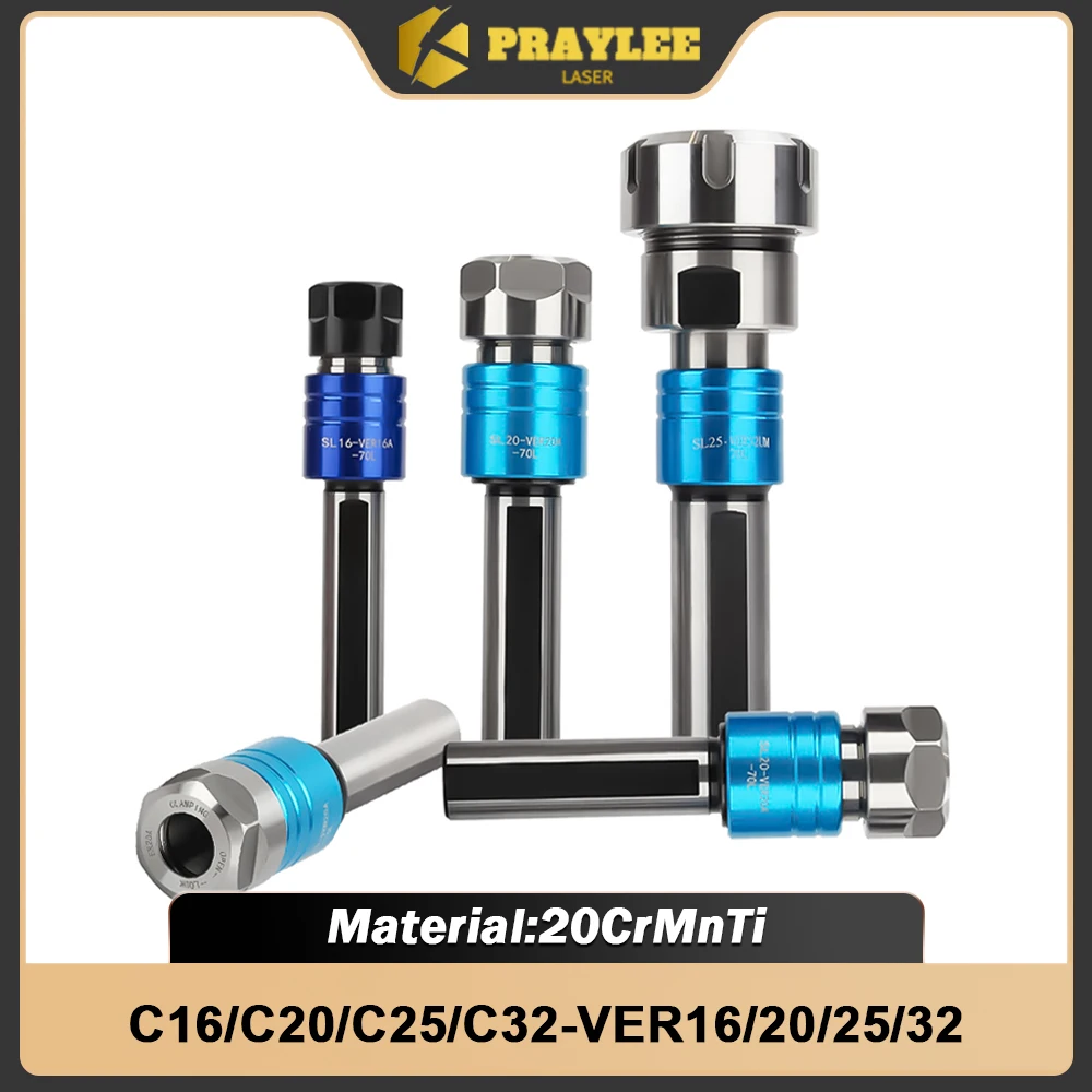 Praylee Straight Shank Tool Holder C16 C20 C25 C32 VER16 VER20 VER25 VER32 Retractable Floating Tapping Shank CNC Milling Cutter