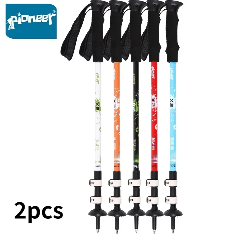 Pioneer Trekking Hiking Poles Pack Quick Lock Nordic Walking Sticks Telescopic  Ultralight Walking Canes Cheap Camping Gear