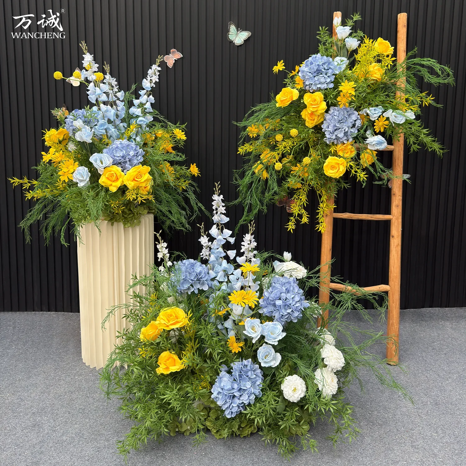 Mori blue and yellow rose simulated wedding, cross-border Amazon fake flower, simulated flower red wedding arrangement