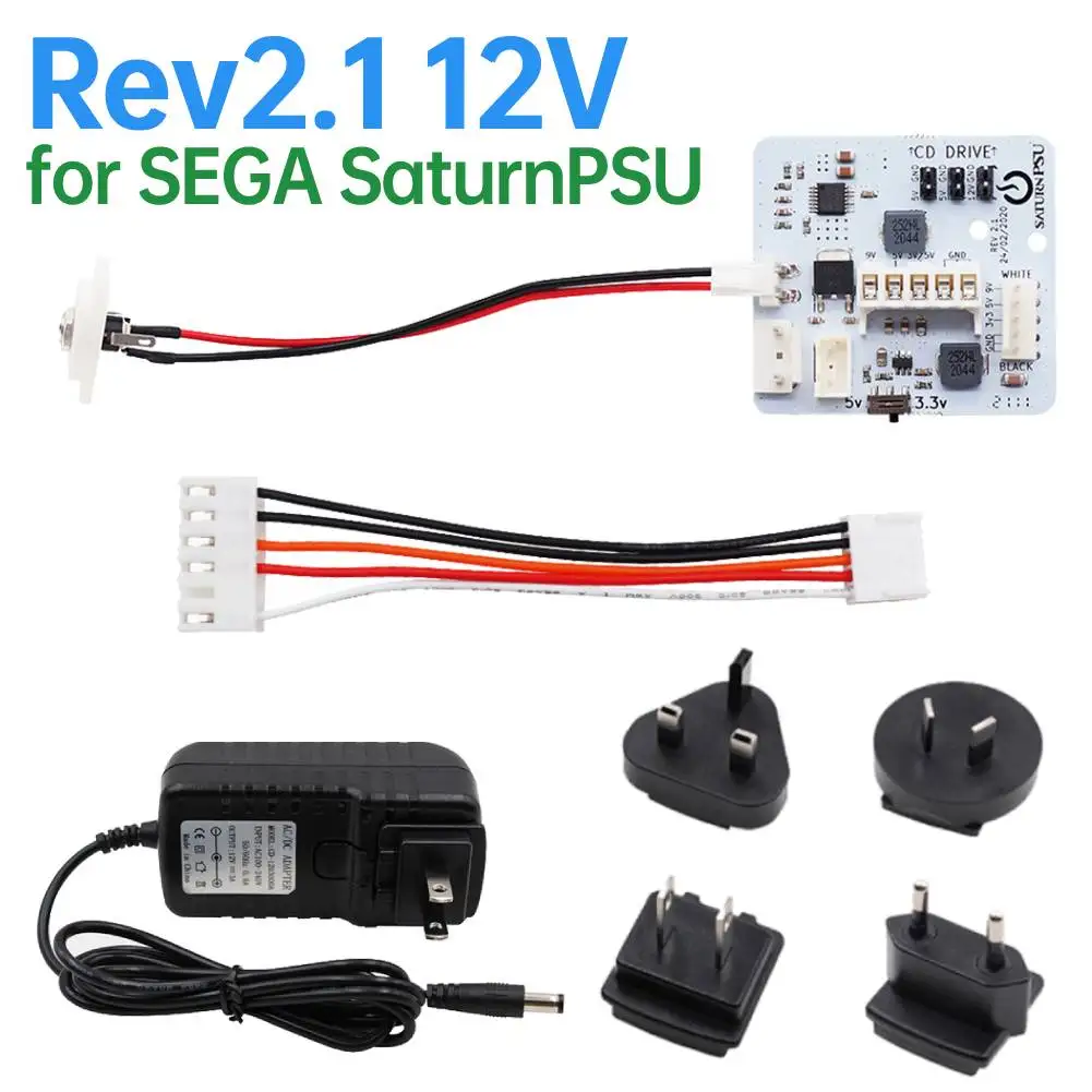 Rev2.1 Dream PSU 12V Power Supply Board+Power Plug Adapter for SEGA SaturnPSU compatible with Sega Game Console VA0\VA1\VA2