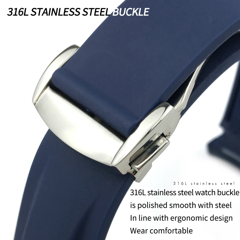 19mm 20mm 21mm 22mm Rubber Silicone Watchband for Omega AT150 Seamaster 300 Speedmaster Seiko SKX Watchband Moon Watch Strap