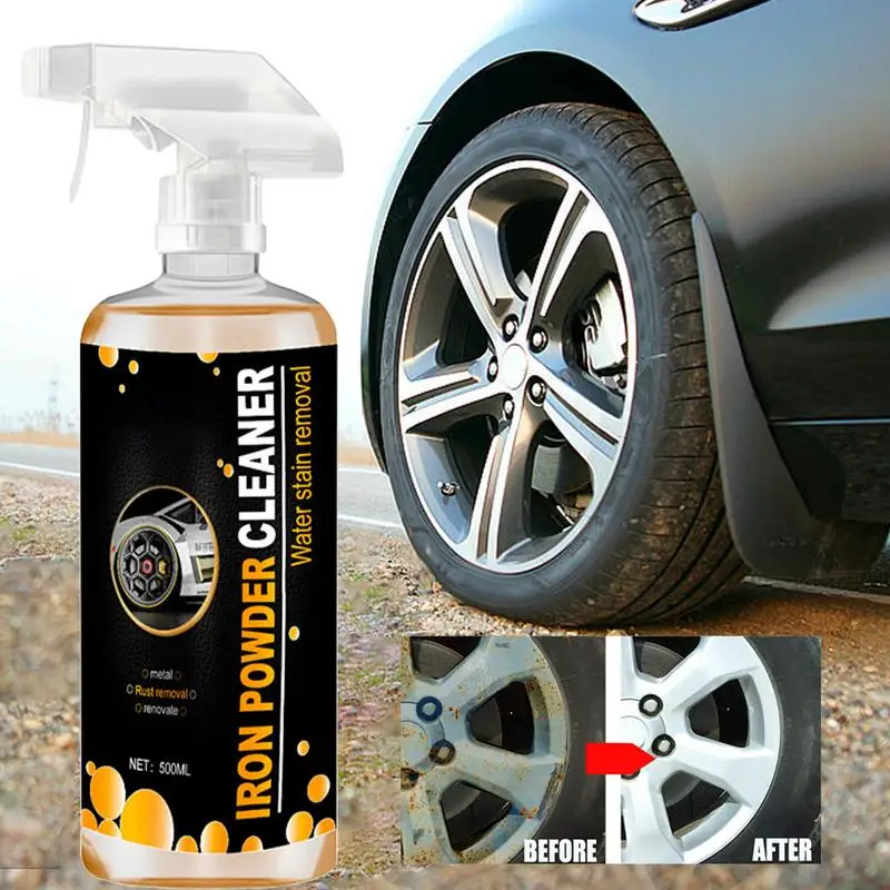 

Iron Remover Cleaner Iron Rust Remover 500ml Exterior Care Rust Iron Remover Spray Brake Dust & Rust Stain Remover Removes Rust