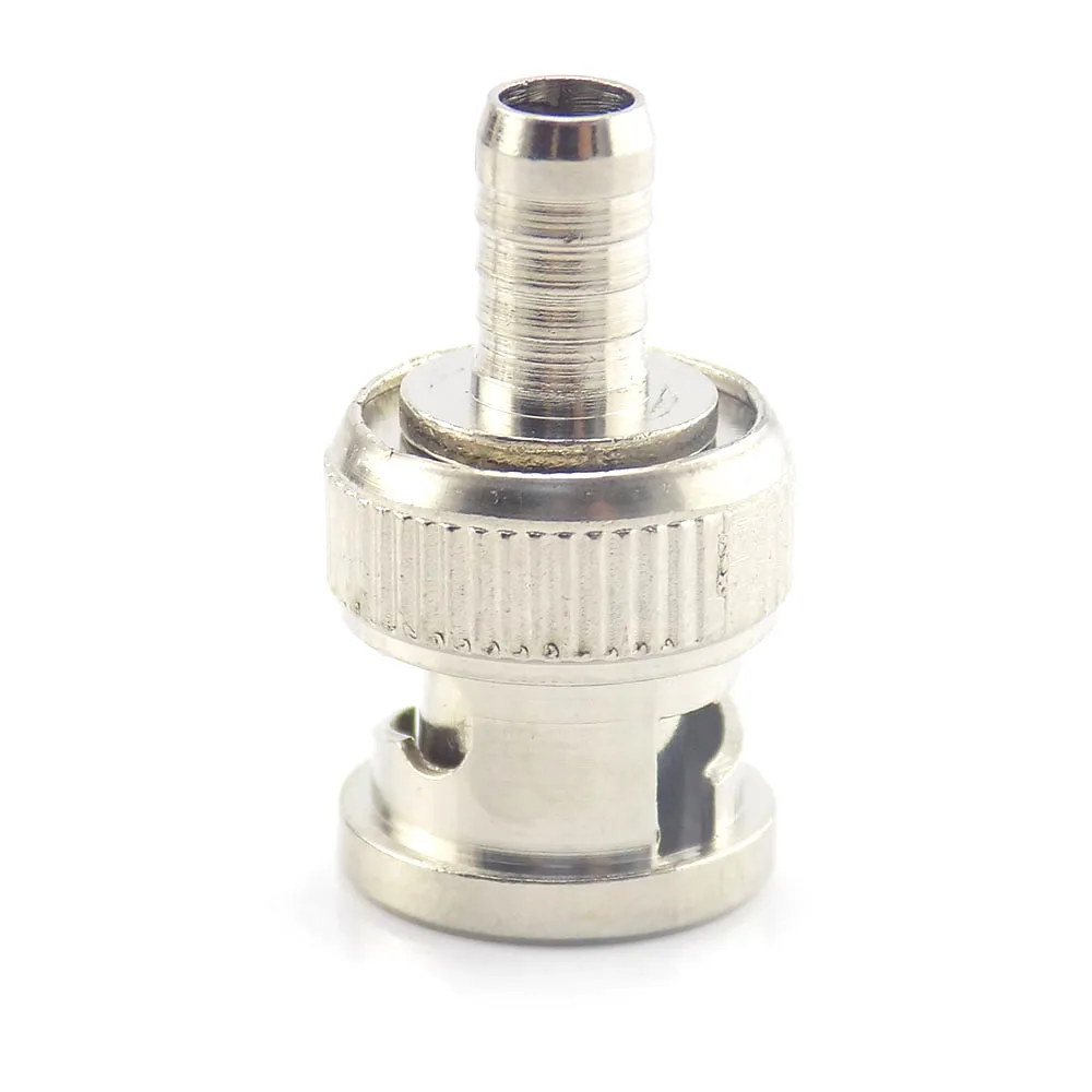 Cabo de conector BNC macho, Crimp Coaxial, RG59, CCTV, câmera IP, câmera de vídeo, 10pcs, macho