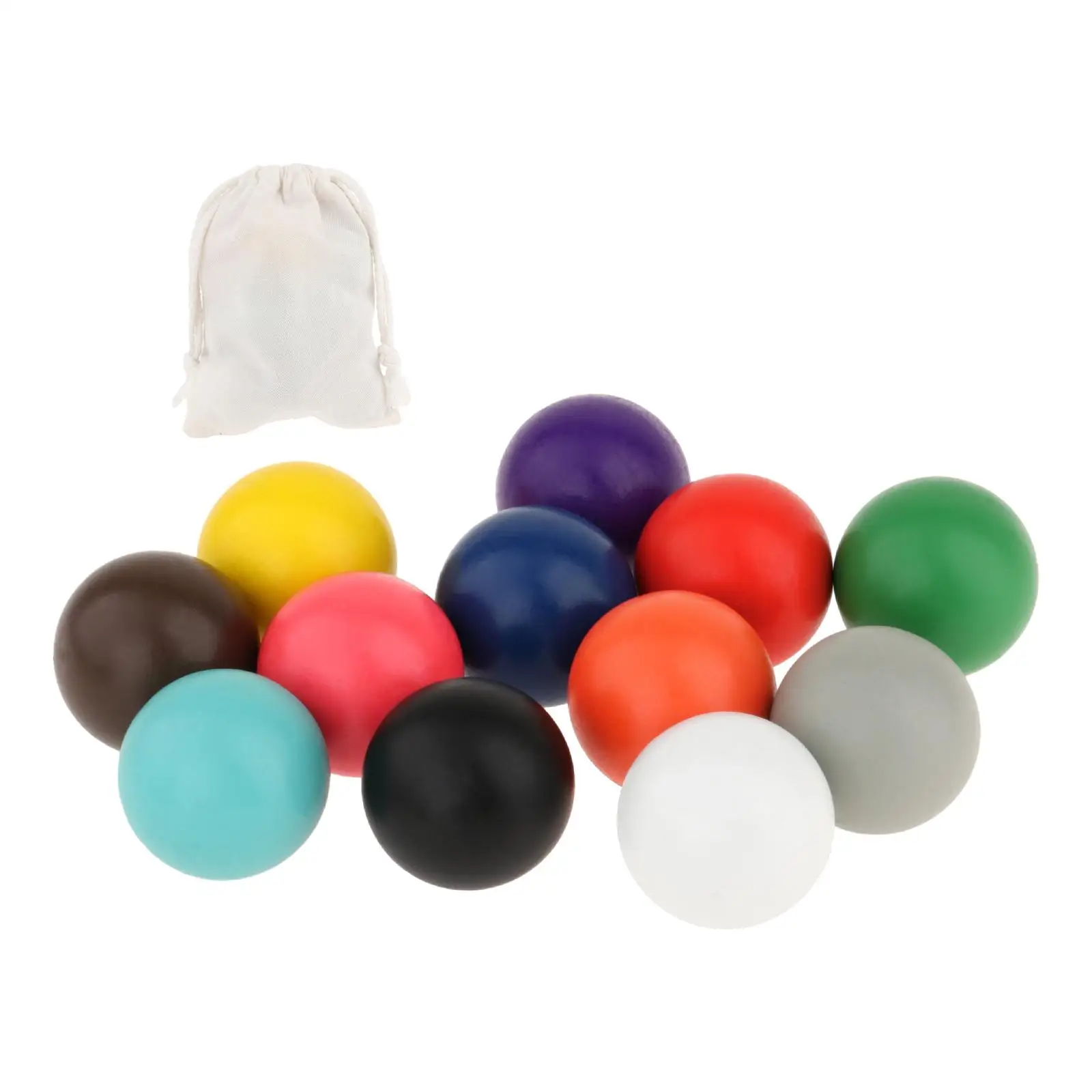 12x Wooden Ball Toys with Storage Bag 4cm Diameter Early Learning Toy Educational Counting Toy for Babies Toddlers Children