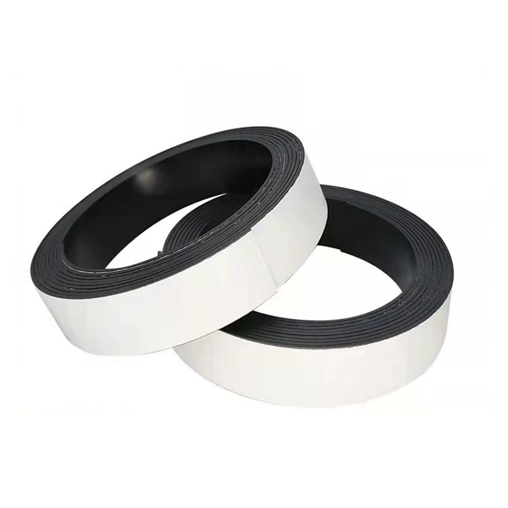 1 Meter Self Adhesive Magnetic Tape Flexible Craft Sticky Magnet Strip Width 10-50mm Thickness 1.5/2mm For DIY Fridge Magnets