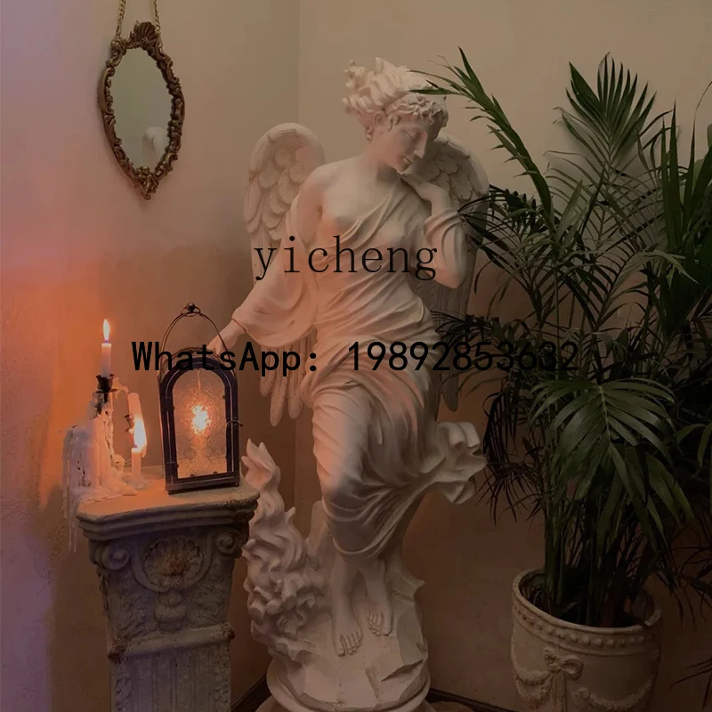 AA European music lady sculpture large angel floor figure ornament outdoor garden decoration