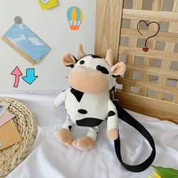 New Cartoon Cute Small Animal Plush Doll Shoulder Bag Zero Wallet Creative Children Out Portable Bag Cow Crossbody Bag