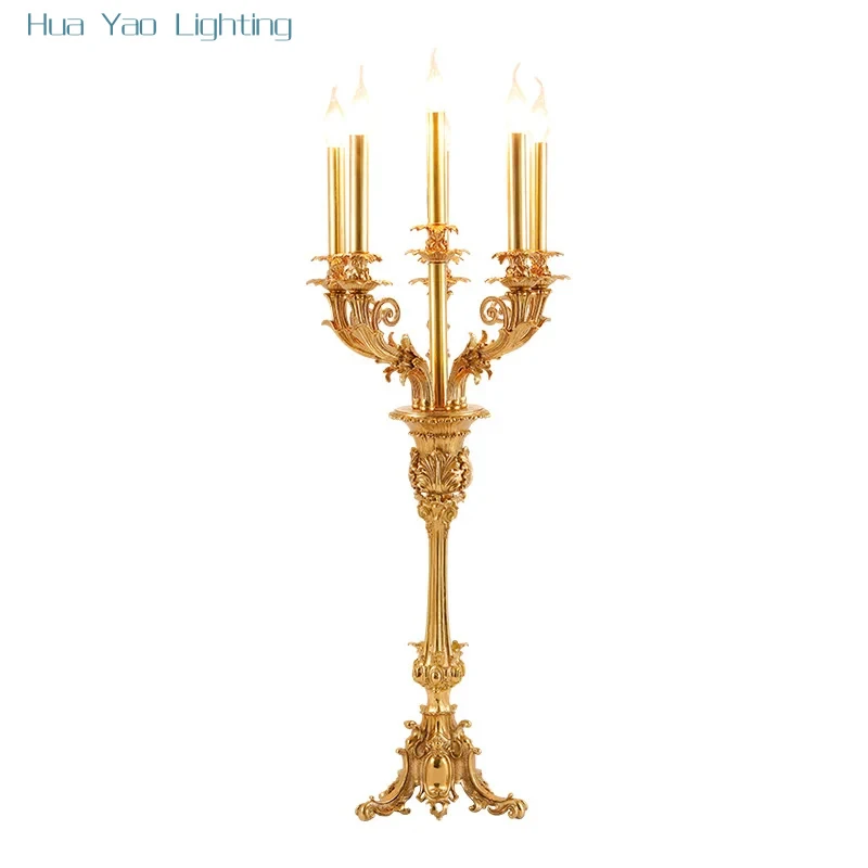 European Brass Candle - Style Table Light, Ideal For Porch, Living Room, Study, Hotel Aisle & Restaurant