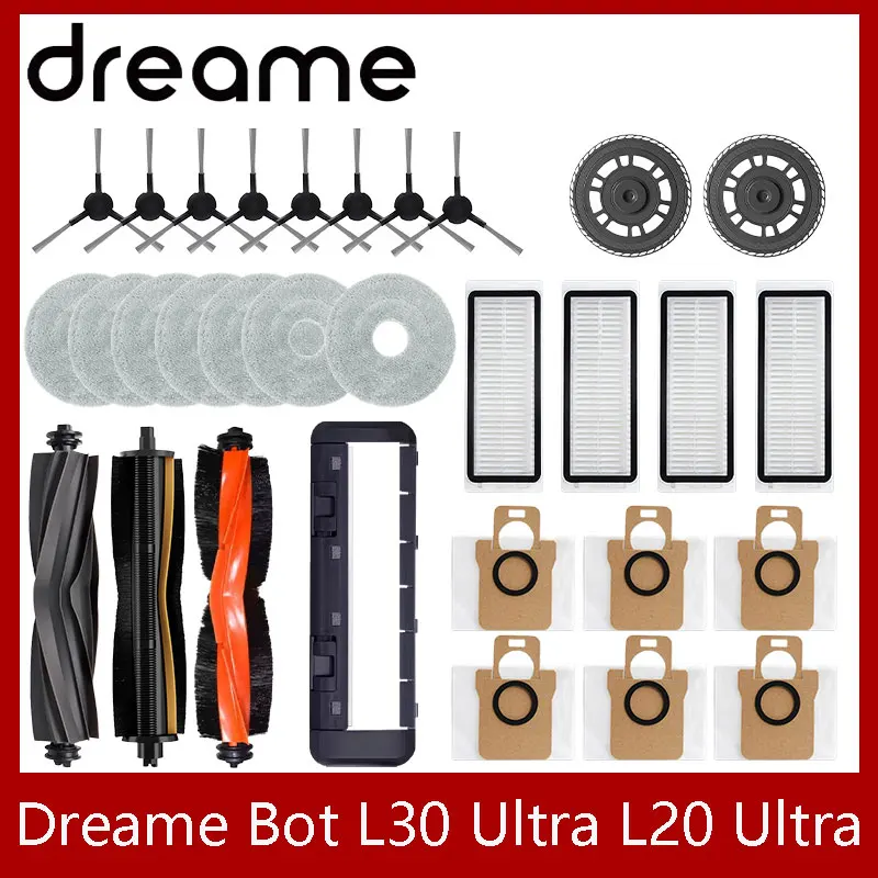 

Dreame Bot L30 Ultra L20 Ultra Robot Vacuum Spare Parts Consumables Main Side Brush Hepa Filter Mop Cloth Dust Bag Accessories