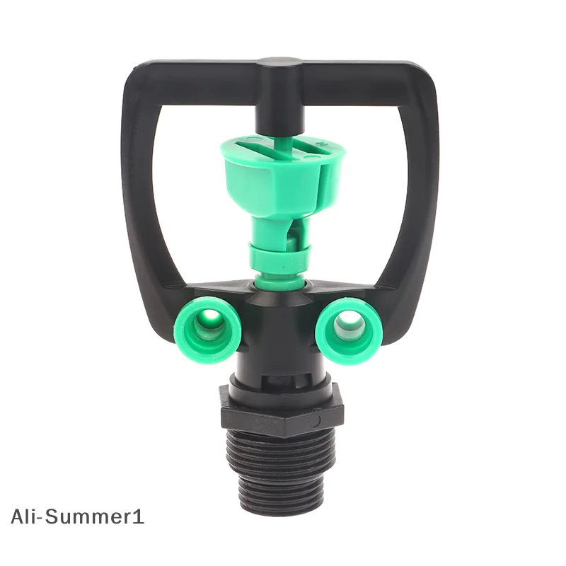 Automatischer, um 360 Grad drehbarer Sprinkler mittlerer Abstand, 1/2 Zoll bis 3/4 Zoll Außengewinde, Bauernhof, Garten, Park, Rasen, Gewächshaus, Kunststoffdüse