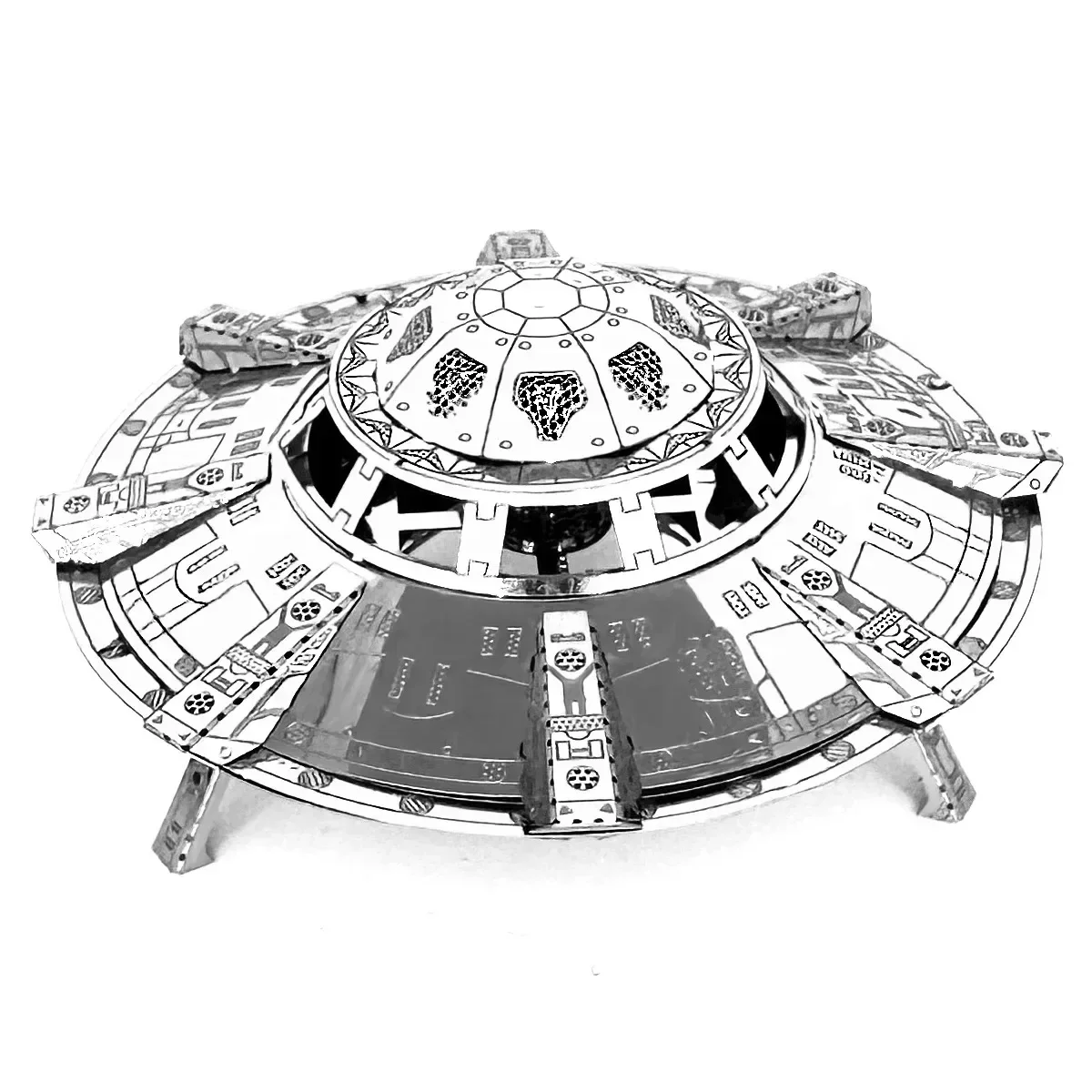 3D Metal Puzzle UFO DIY Handmade Space Exploration Spacecraft Assembly Model Jigsaw Puzzle Toys For Adult Kids