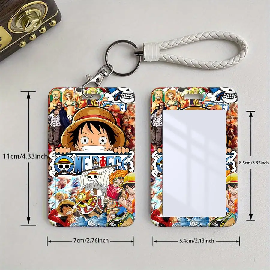 1 Stück Kartenhalter, einziehbarer Kreditkartenhalter, Kinder-Bus-Ausweishalter mit Umhängeband, Bank-ID-Hülle, One Piece Luffy – Detail 4