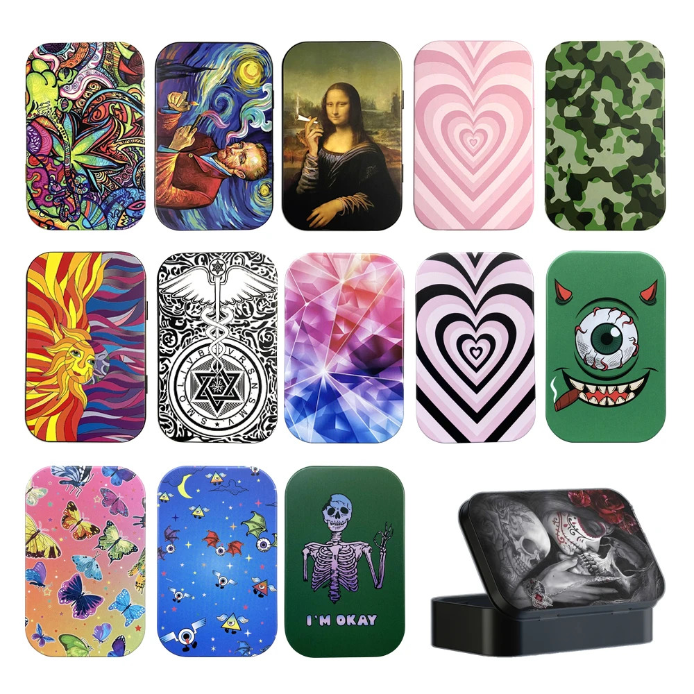 Flip Cap Tobacco Storage Kit Case Cigarette Metal Box Money Coin Candy Key Organizer Container Jar Cans Sundry