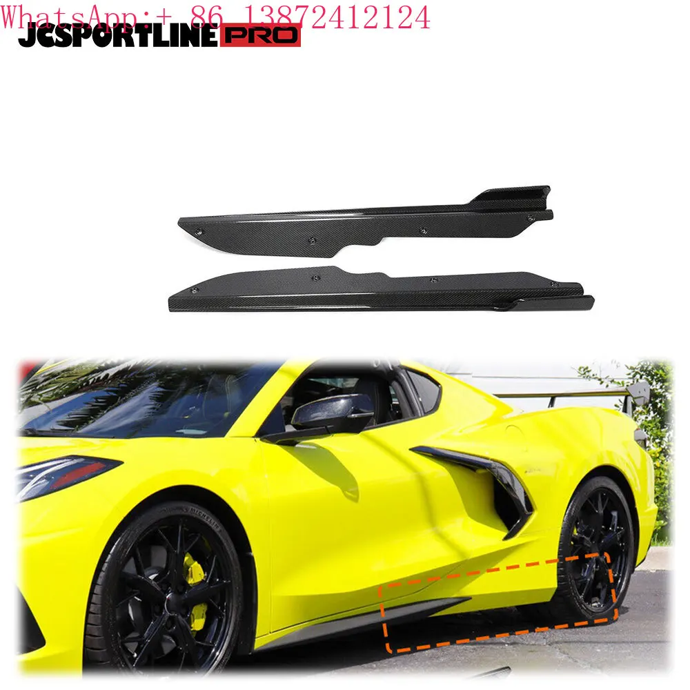 

For Chevrolet Corvette Stingray C8 20+ Carbon Side Skirts Extension Lip Splitter