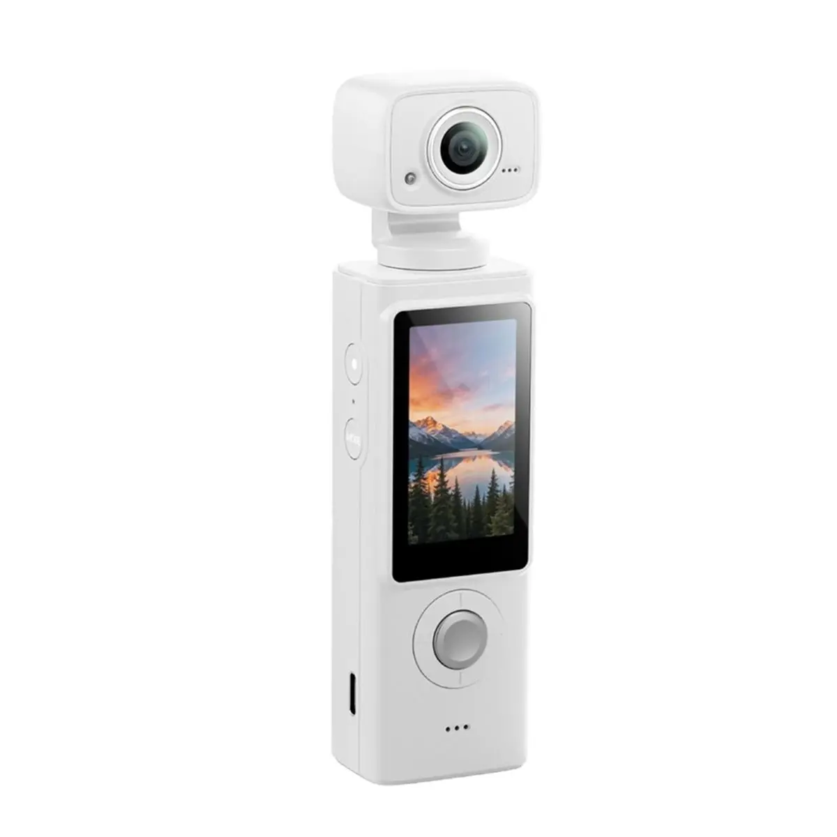 A72U 2K WiFi Sports Pocket Camera Auto Focus Gimbal Stabilizer Driver Recorder Digital Action Camera for Vlogging White