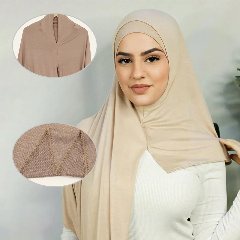 

Мусульманский мгновенный хиджаб из модала, хлопковый трикотаж, хиджаб, женский мягкий однотонный шарф, шаль из джерси премиум-класса, легко носить, повязки на голову