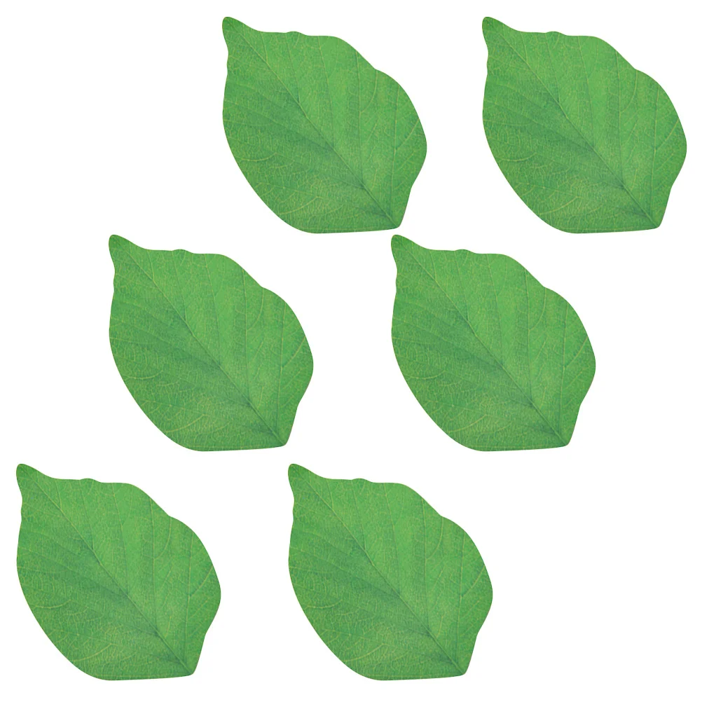 1Set Simulation Green Leaf Note Stickers for Office Students Memo Pads Bookmark Stickers Eye Protection Paper