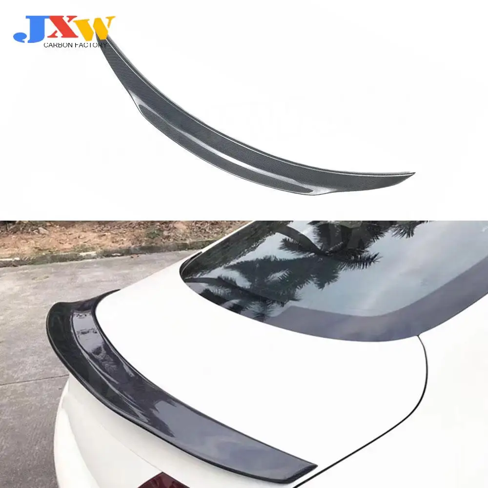 For C Class Carbon Fiber Rear Trunk Spoiler Wing For Mercedes Benz W205 C205 C63 AMG Sedan Coupe 2015-2019 PS-M Style Bumper