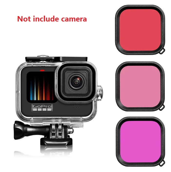 45M Waterproof Housing Case with 3-Pack Dive Filter for GoPro Hero12 11 10 9 for Go Pro Action Camera Accessories