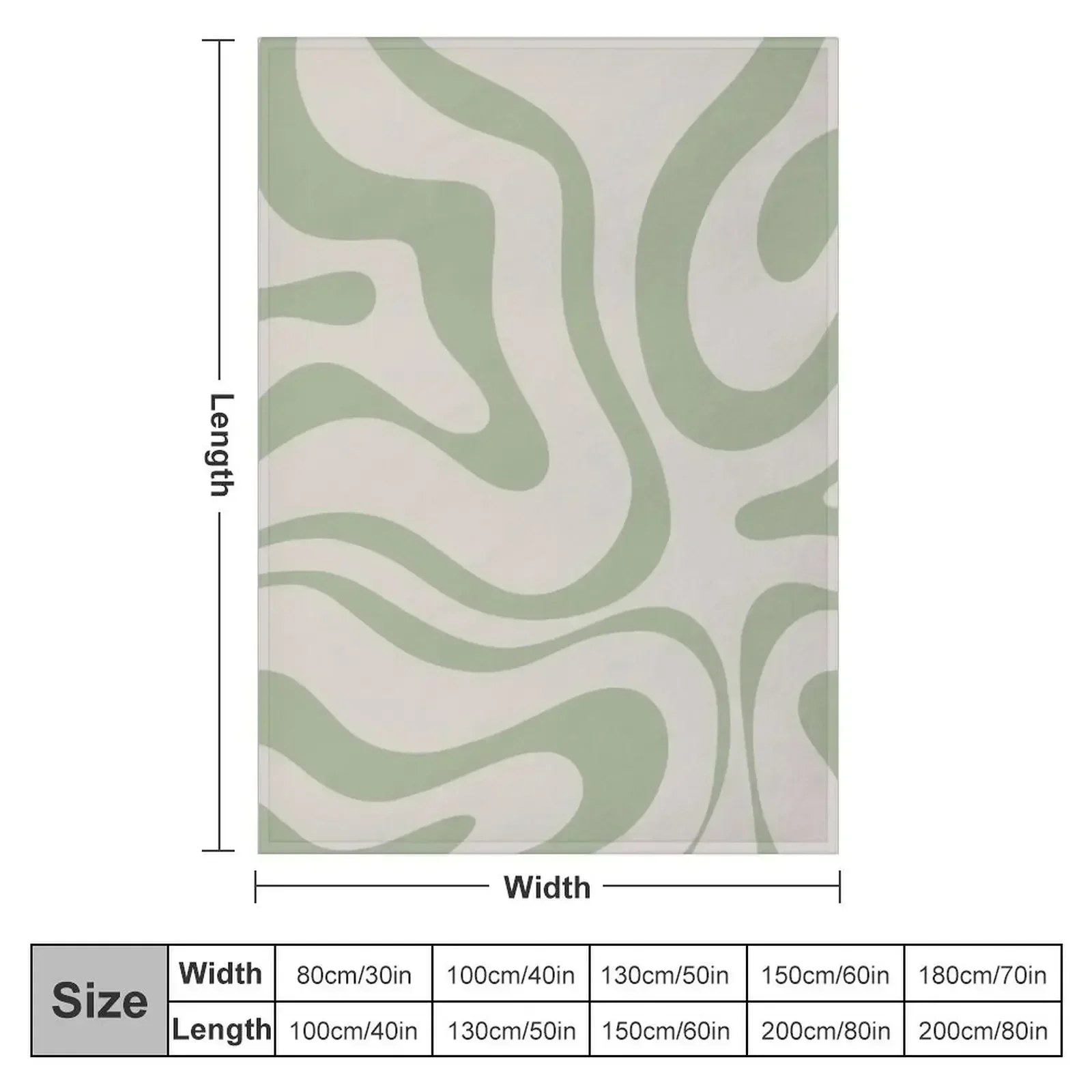 Liquid Swirl Abstract Pattern in Beige and Sage Green Throw Blanket Furrys Decoratives Extra Large Throw halloween Blankets