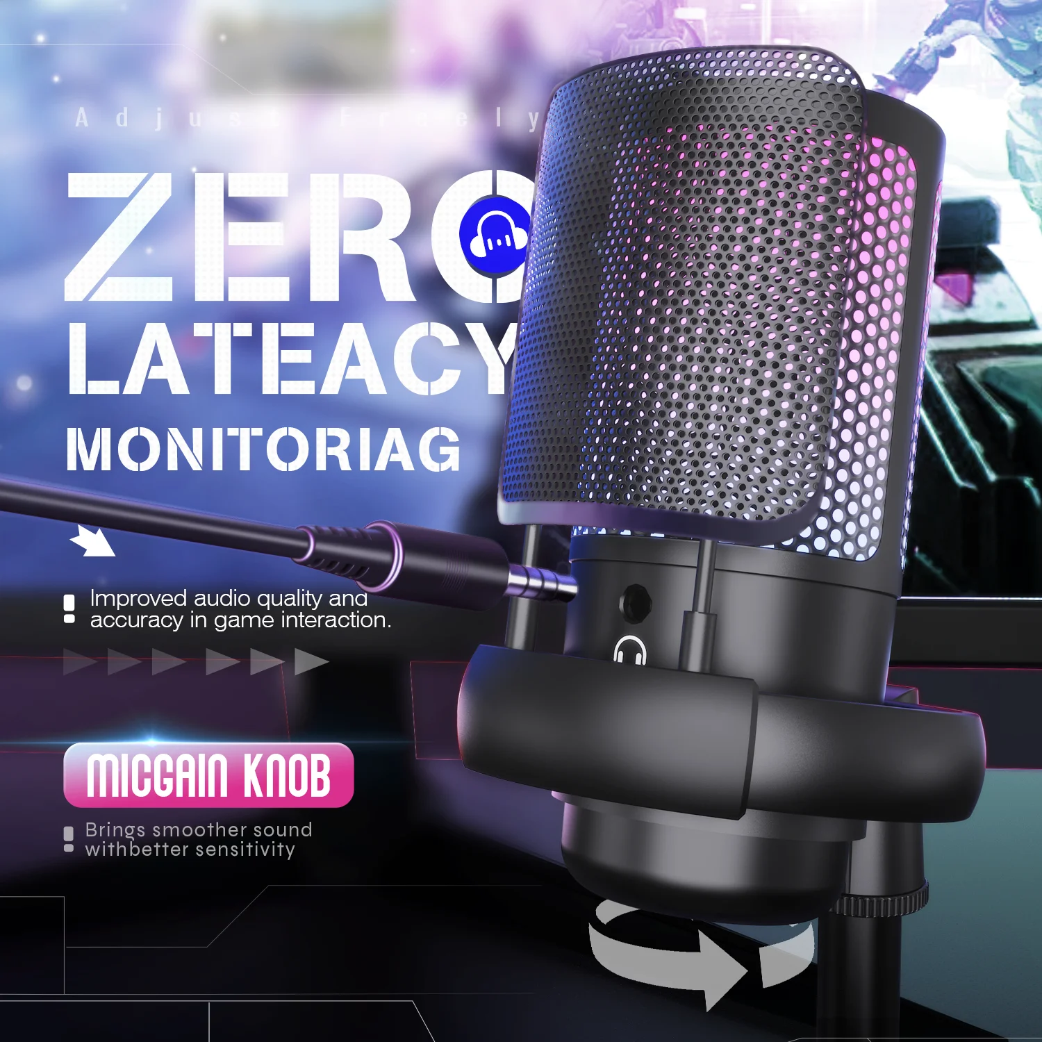 RGB USB Gaming Microphone for - огляд і ціна Pc Gaming Discord