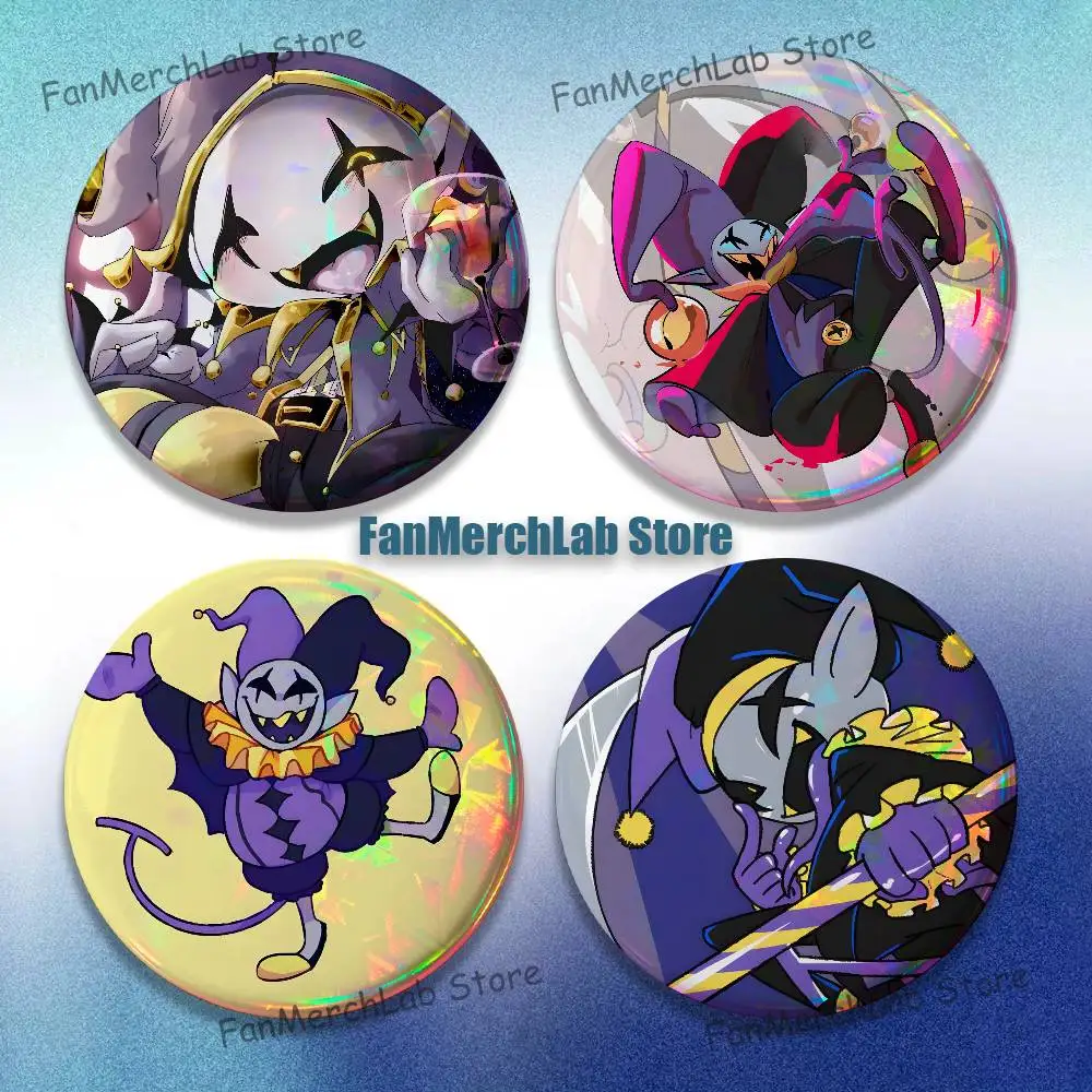 

D-DeltaruneS Game J-Jevil Badge Cartoon Figure Brooches Cute Enamel Pins for Jewelry Backpack Accessories Gifts