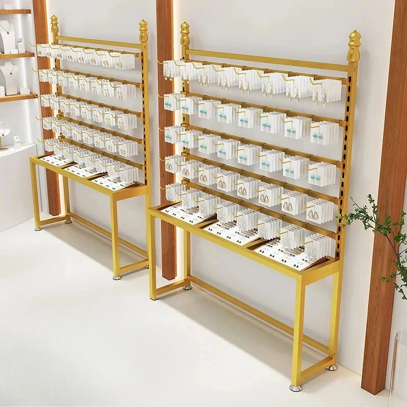 High-End Iron Jewelry Display Rack For Vendor Events,Boutique Store Wearing Armor Shelves,Earring Chain Display Cabinet