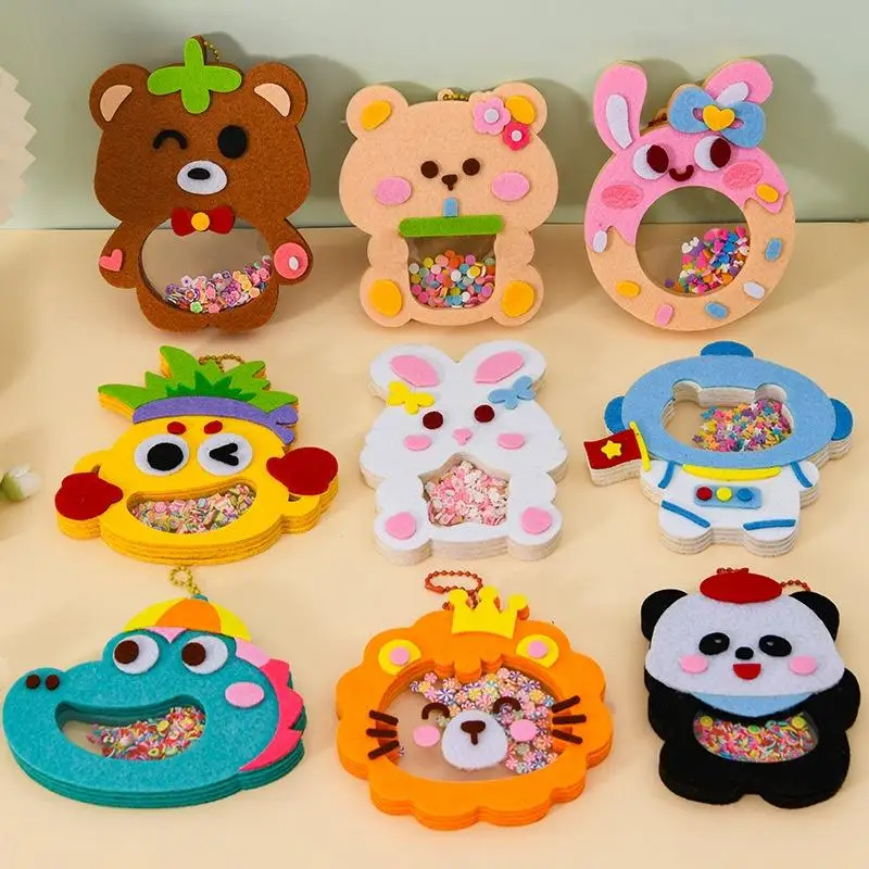 ชุดการ์ตูน Shake จี้ DIY วัสดุชุดไม่ทอ Shaker ปริศนาของเล่นเด็ก Craft Handmade อุปกรณ์เสริม, ง่ายต่อการวาง