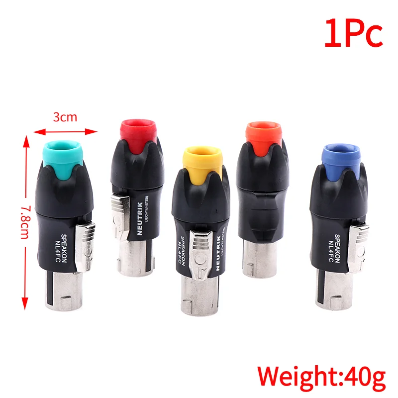 1Pc Metal 4 Pin Ohmic Connector Professional Audio Plug Stage Slightly Speaker Wire Accessories Solder-free NL4FC‘