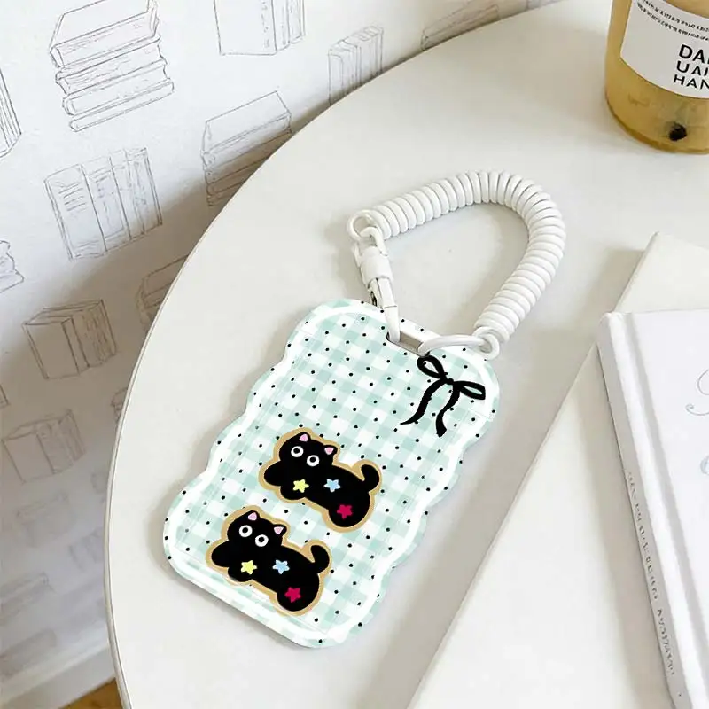 Card Sleeve for Kpop Photocard Holder Photo Protector Stretchable Spring Cord Student Bus/Meal Card Protection Case