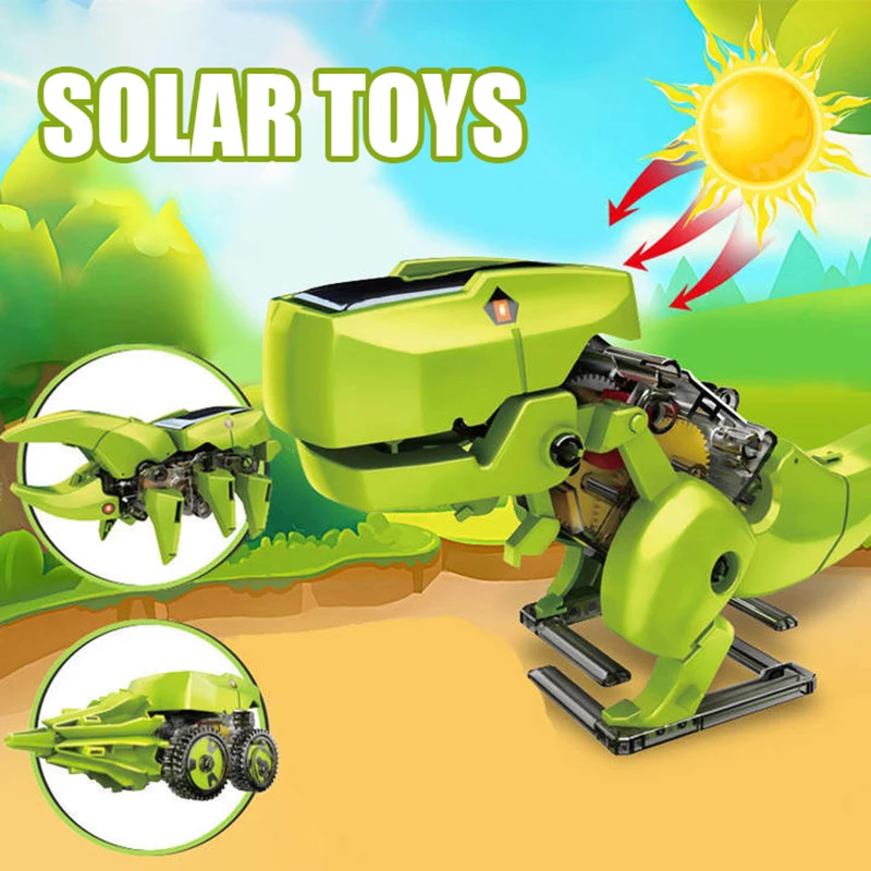 

3 In 1 Solar Energy Dinosaur Robotic Kits DIY Assembly Educational Experiment Toys Model Building Kids Science Toy Gift for Kids