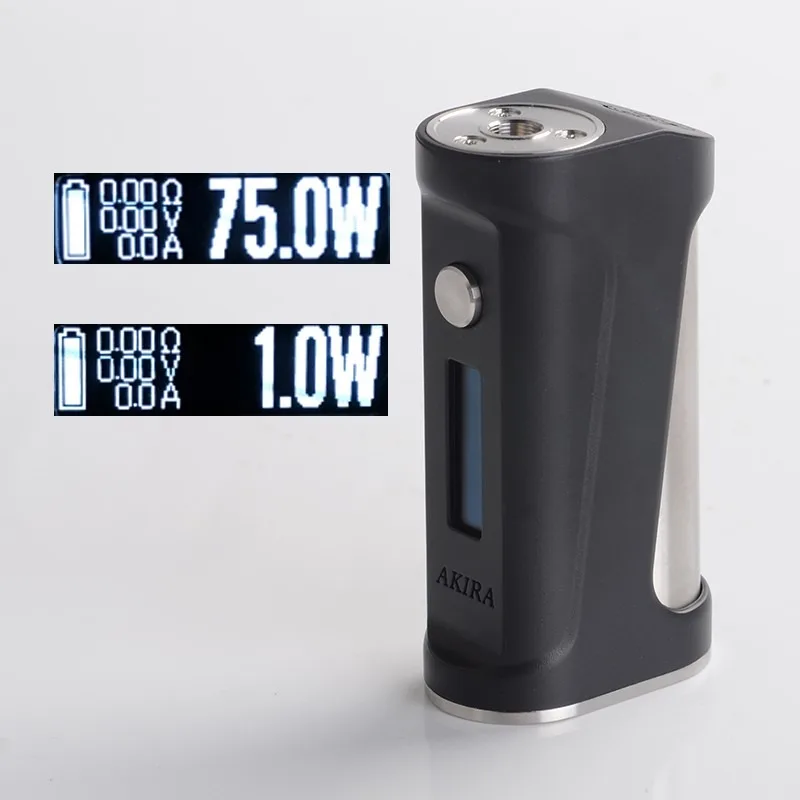 

Original AKIRA Box Mod 75W By Ambition Mods and Galactika Mod 0.91inch OLED Screen Using One 18650 Battery for RDA RTA RDTA Tank