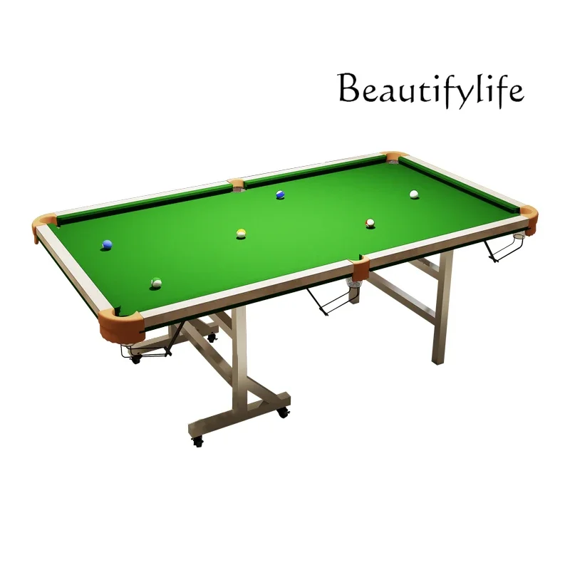 BJ Standard Pool Table Household Practice Table Vertical Folding Adult Chinese Black Eight-ball Five-point Training Table