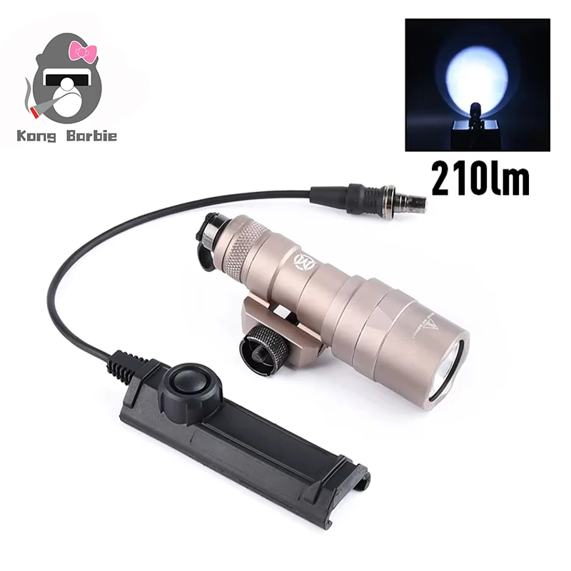 

WADSN M300 M300C Tactical Flashlight Hunting Airsoft Accessory Weapon White Light 210 Lumens With Dual Function Pressure Switch