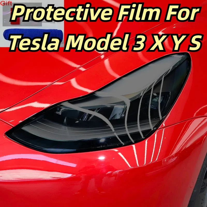 

Car Headlights Taillights Protective Film For Tesla Model 3 X Y S Front Anti Scratch Black Transparent TPU Sticker Accessories