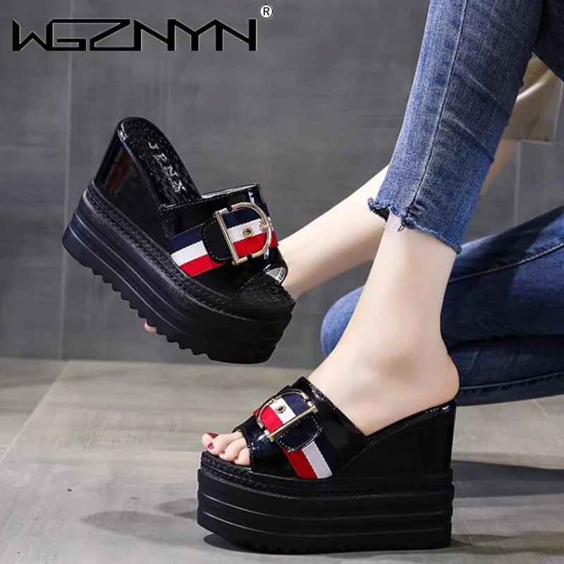 Women Bottom Wedge Slippers 2024 Summer Fashion With All-Match Sexy Thick Soled Sandals Shoes Women Flip Flops Slipper Female