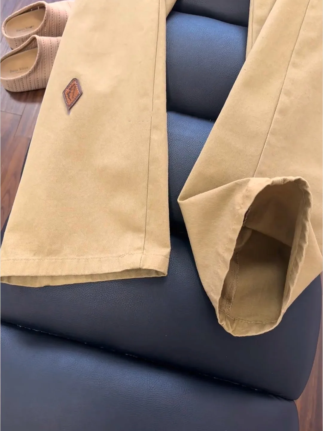 

Khaki Pure Cotton Straight Leg Workwear Pants Men's Casual Retro Label Design Sensation Autumn Season Faionable Trousers