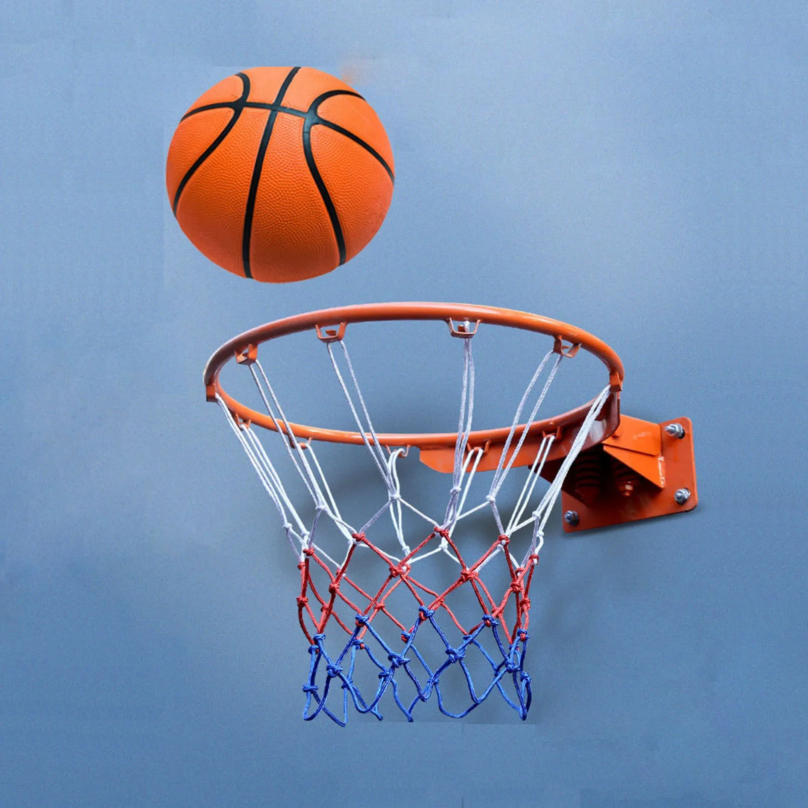 Basketball Rim Goal for Indoor and Outdoor Wall Mounted,Hanging Hoop Net, All Weather, 45cm