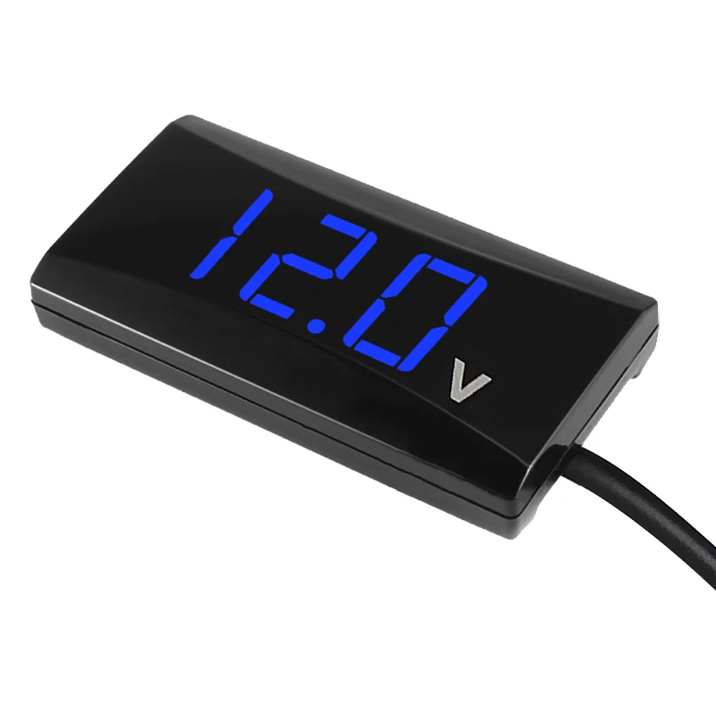 Car Motorcycle Digital Voltage Meter Voltmeter 6-30V Monitor Range Mini Square Shape