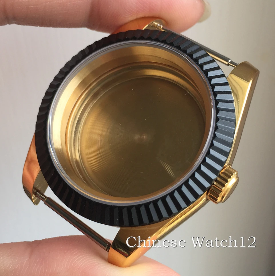 

BLIGER 36mm/40mm Gold case Black Bezel sapphire glass fit nh35 nh36 Eta2824 2836 pt5000 2813 3804 Miyota 8205 8215 movement