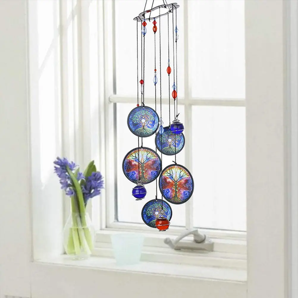 

Creative Iron Wind Chime Life Tree Hanging Pendant Bell Pendant Garden Hanging Decor Home Balcony Pathway Gift