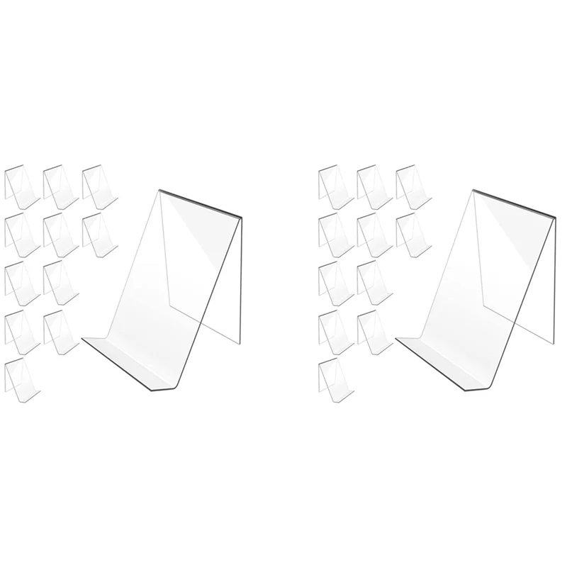 

ABUP-24 Pack Acrylic Book Stand,Clear Book Display Easel,Acrylic Book Stand Holder For Displaying Comic Books Albums