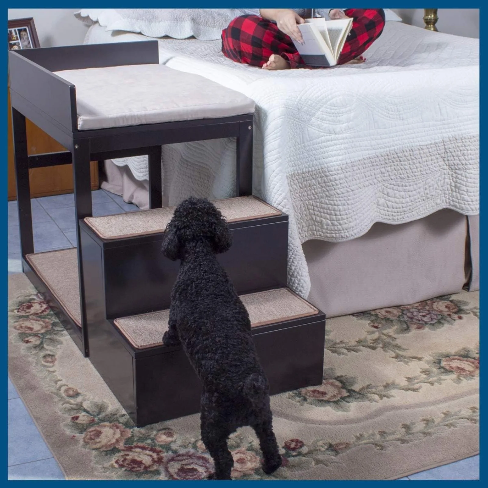 US Buddy Bunk Multi-Level Bed | Pet Stairs for High Beds and Couches | 3 Step System for Small Sized Dogs and Cats