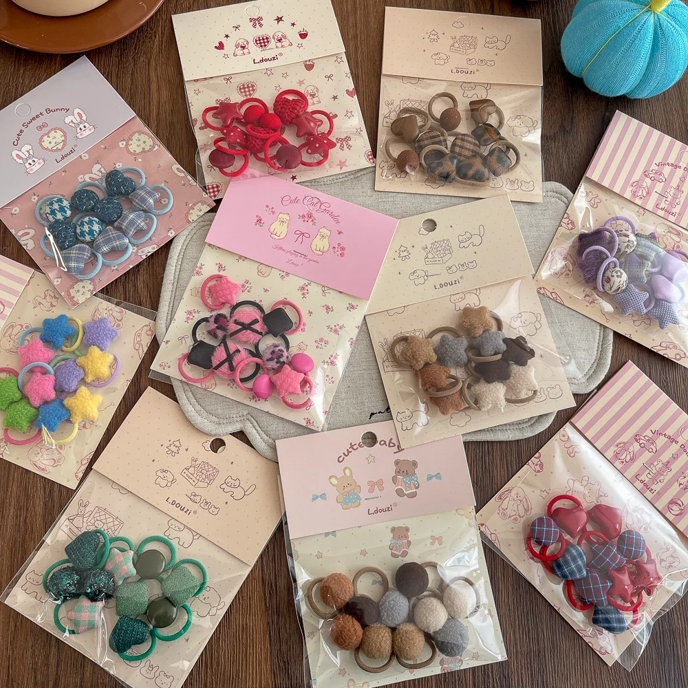 

10 шт./лот, завязки для волос для маленьких девочек, детская эластичная повязка для волос, милый держатель для хвоста, резинка, детские головные уборы, аксессуары для волос
