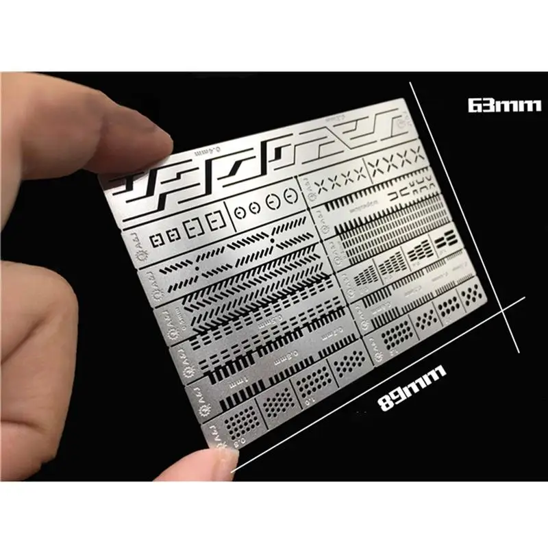 12 In 1 Drill Scribe Line Templates Ruler For Gundam Model Detail Transform Scribing Ruler Carve Hobby Model Craft Engraved Tool