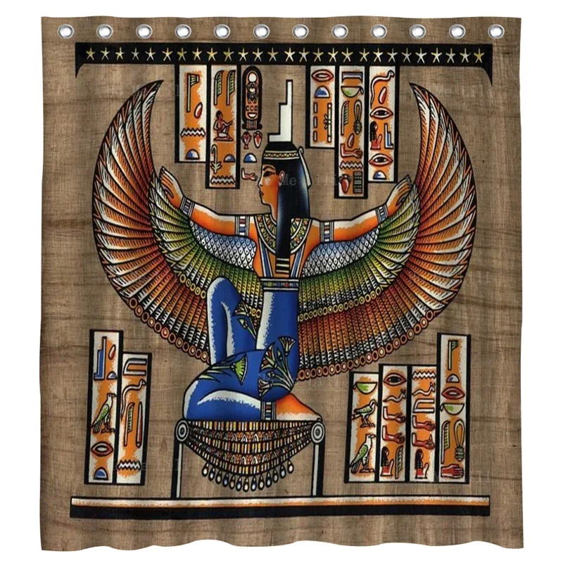 Ancient Egyptian Goddess Of Healing And Love Protector Women Zeita Monden Isis Throne Queen Shower Curtains By Ho Me Lili