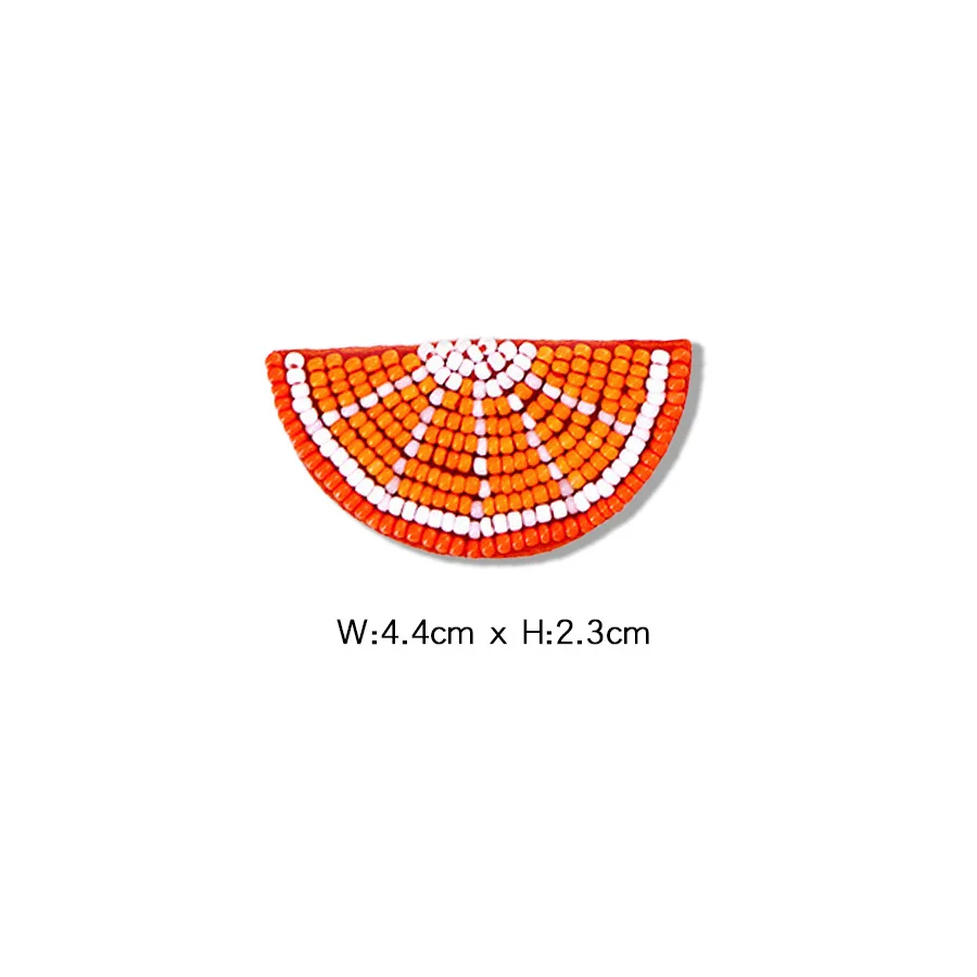 1 Piece 4.4*2.4 cm Cartoon Lemon Sew on Handmade Beaded Patch Cute Fruit Patch for Garment DIY Decoration Applique
