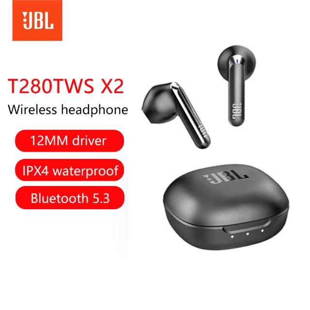 Bluetooth JBL-T280TWS x 12mmワイヤレスイヤホン,スポーツイヤホン,ipx4,5.3g,セミインイヤーヘッドセット,3.4  - AliExpress