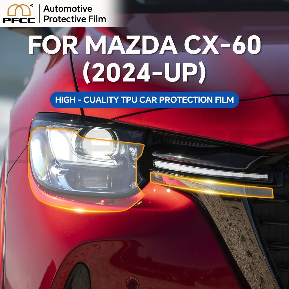

For Mazda CX60 CX-60 2024-UP TPU Pre-cut Paint Protection Film Car Headlight Rearview B C Pillars Clear PPF Anti-scratch Sticker